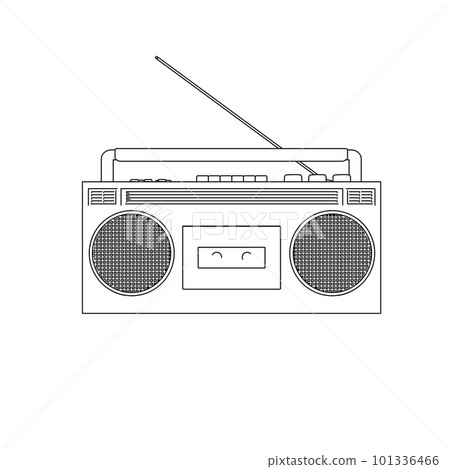 復古收音機盒式磁帶的插圖 101336466