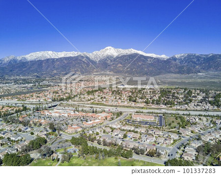 Aerial view of Rancho Cucamonga area 101337283