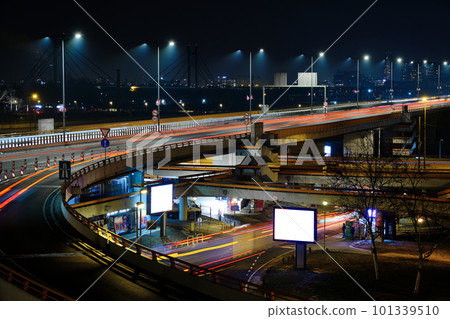 Multilevel transport interchange in night time Multilevel transport interchange in night time 101339510