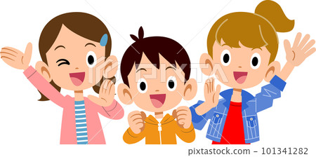 Illustration of positive and energetic children 101341282