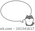 Black Shiba Inu and round speech bubble 101341617