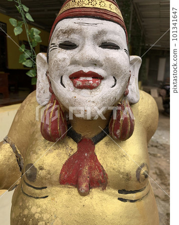 Javanese garden gnome used as decorations on the Javanese parks and gardens all around the Indonesia, beautiful art 101341647