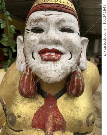 Javanese garden gnome used as decorations on the Javanese parks and gardens all around the Indonesia, beautiful art 101341648