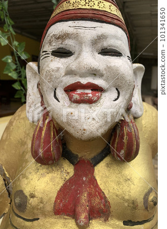 Javanese garden gnome used as decorations on the Javanese parks and gardens all around the Indonesia, beautiful art 101341650