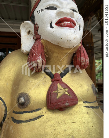 Javanese garden gnome used as decorations on the Javanese parks and gardens all around the Indonesia, beautiful art 101341653