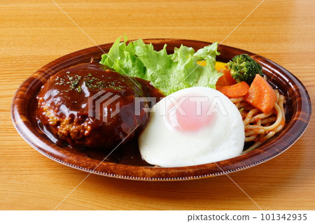 Hamburg steak, hamburger steak, fried egg, Hamburg steak, hamburger steak, fried egg, 101342935