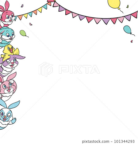 Easter, festival, rabbit frame material 101344293