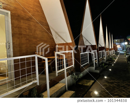 Bright houses during the midnight in the middle of farm in java tawang mangu central java indonesia Bright houses during the midnight in the middle of farm in java tawang mangu central java indonesia 101344838