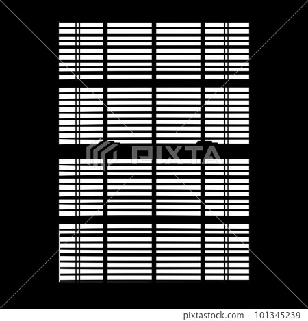 Silhouette of window with lowered down blinds. Realistic gobo mask. 101345239