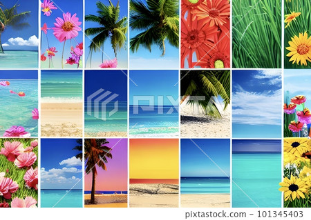Summer image background material character space AI art Summer image background material character space AI art 101345403