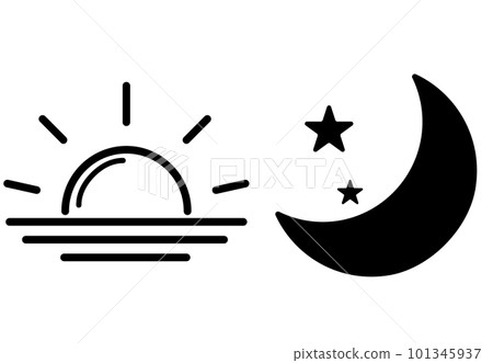 太陽月亮圖標 太陽月亮圖標 101345937