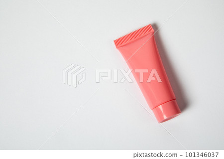 Blank tube of cosmetic product on white background. Mockup for design Blank tube of cosmetic product on white background. Mockup for design 101346037