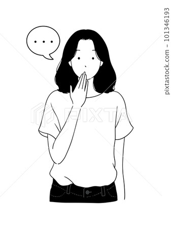 掩嘴不作聲的女人 101346193