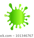 Green slime splash blot. Slime blot isolated on white background. Green abstract shape 101346767