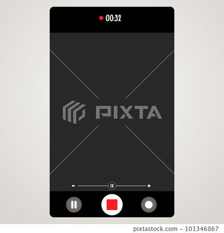 Phone camera viewfinder, screen interface view template video cam. Smartphone app frame isoleted Phone camera viewfinder, screen interface view template video cam. Smartphone app frame isoleted 101346867