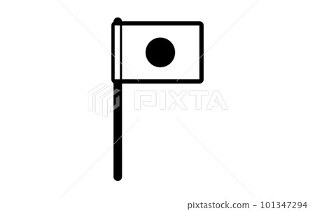 Hinomaru(日本國旗)的插圖(單色) Hinomaru(日本國旗)的插圖(單色) 101347294