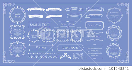 Pastel blue frame design material. antique decoration 101348241