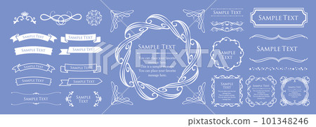 Pastel blue frame design material. antique decoration 101348246
