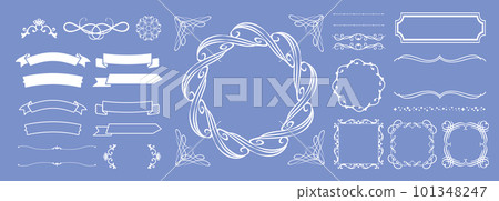 Pastel blue frame design material. antique decoration 101348247