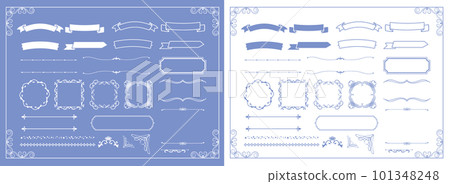 Pastel blue frame design material. antique decoration 101348248