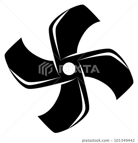 Propeller screw icon, engine or motor image. Type of air fan cooler. Vector illustration isolated on white background 101349442