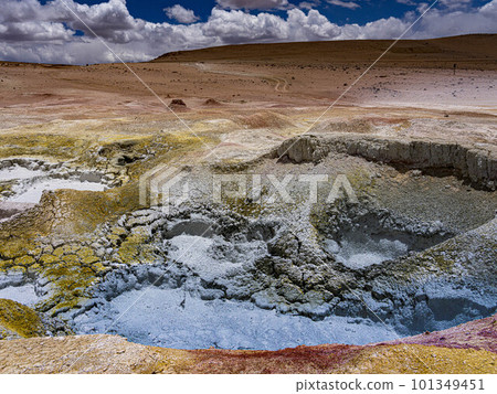 Fumerol in Bolivia at 16,000 foot elevation, and site of future power plant using geothermal energy Fumerol in Bolivia at 16,000 foot elevation, and site of future power plant using geothermal energy 101349451