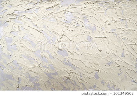 Abstract white color acrylic wave wall painting. Grey-beige embossed acrylic texture Abstract white color acrylic wave wall painting. Grey-beige embossed acrylic texture 101349502