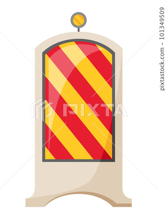 Traffic road repair barrier. Safety barricade or warning alert signs. Streets symbol safe reconstruction, striped coloring of main planned works. Vector illustration 101349509