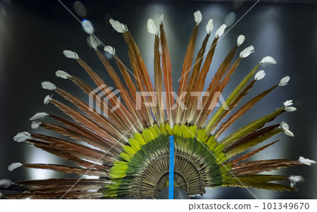 Bolivian anscient ornaments made from bird feathers Bolivian anscient ornaments made from bird feathers 101349670