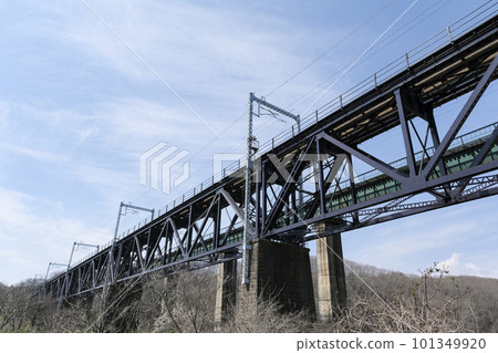 Kurokawa Bridge, where old and new iron bridges line up Kurokawa Bridge, where old and new iron bridges line up 101349920