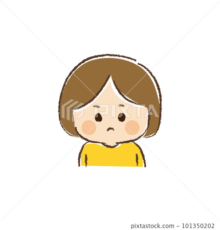 The upper body of a neutral child with a sullen expression The upper body of a neutral child with a sullen expression 101350202