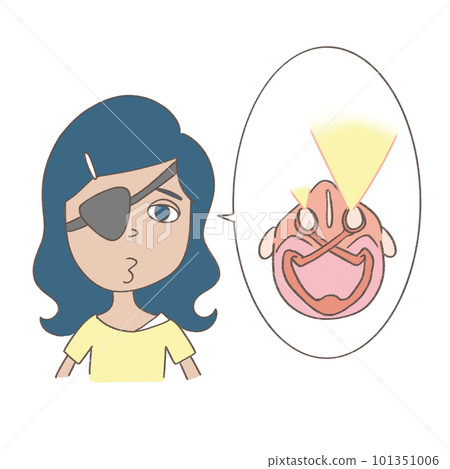 A person who wears an eyepatch to treat one side of the brain 101351006