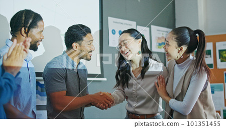 Presentation success, woman speaker and handshake, applause, support from business people at financial seminar. Motivation, audience diversity and graph ppt with congratulations in finance workshop Presentation success, woman speaker and handshake, applause, support from business people at financial seminar. Motivation, audience diversity and graph ppt with congratulations in finance workshop 101351455
