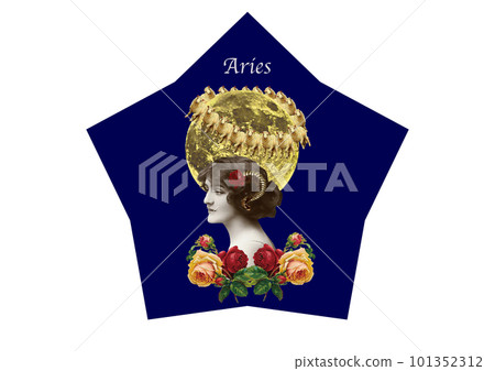 Vintage Aries star packaging design 101352312