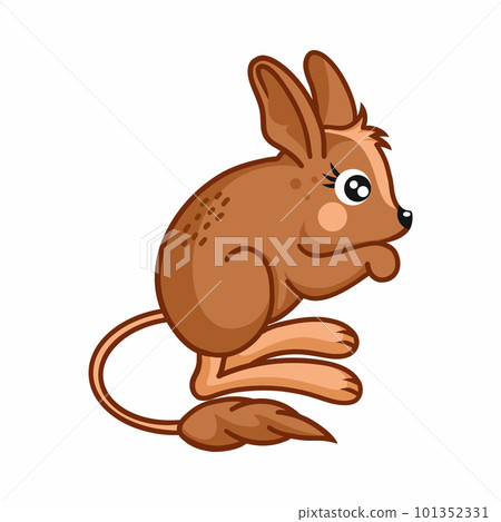 Funny jerboa on a white background. Vector... - Stock Illustration ...