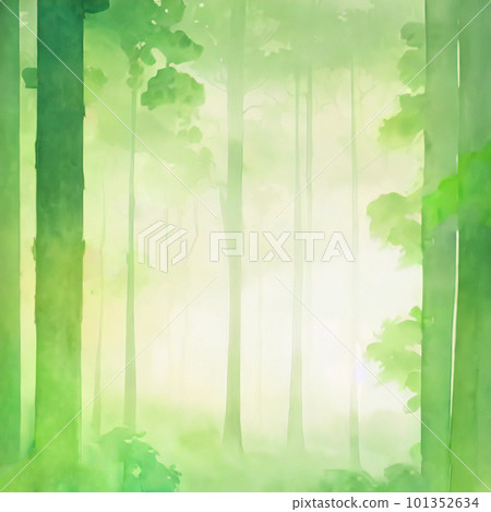 Forest landscape with watercolor abstract trees 101352634