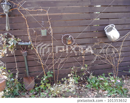 Garden with warm spring sunshine 101353632