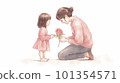 girl giving flowers to mother 101354571