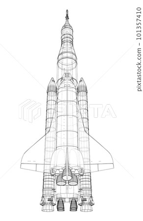 Rocket carrying space shuttle 101357410
