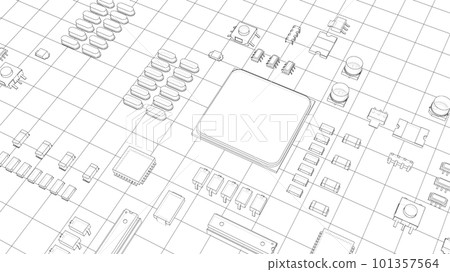 Electric circuit board, various chips 101357564