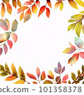 watercolor autumn leaves frame 101358378