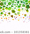 Watercolor abstract colorful leaves background illustration 101358381