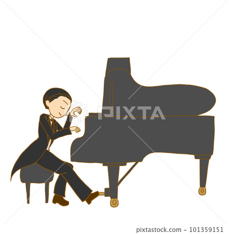 Illustration of a man playing the piano Illustration of a man playing the piano 101359151