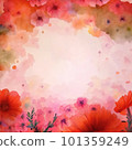 watercolor red cosmos background 101359249