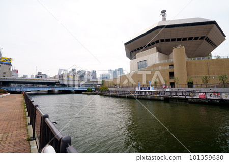 從大阪運河露台堀江看到的 Minatomachi River Place 101359680