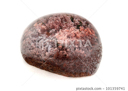 Macro mineral stone Quartz aquarium on a white background Macro mineral stone Quartz aquarium on a white background 101359741