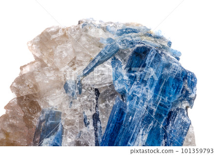 Macro mineral stone Kyanite a white background 101359793