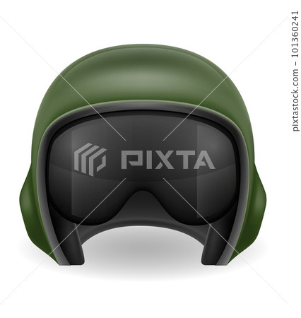 modern pilot helmet for a fighter or combat helicopter vector illustration 101360241