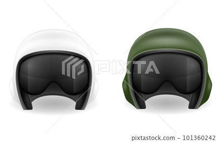 modern pilot helmet for a fighter or combat helicopter vector illustration 101360242