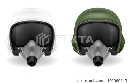 modern pilot helmet for a fighter or combat helicopter vector illustration 101360245